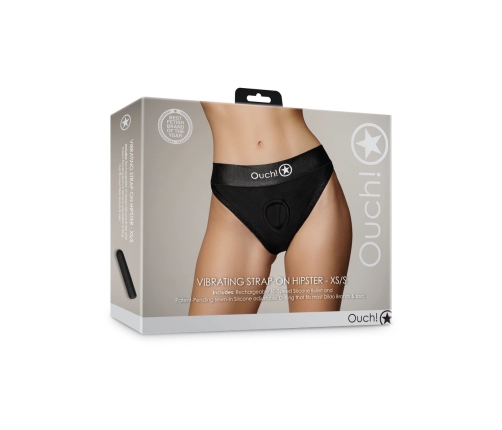Vibrating Strap-on Hipster - XS/S - Black