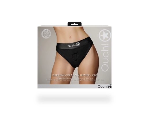 Vibrating Strap-on Hipster - XS/S - Black