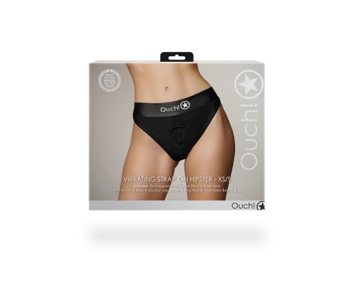 Vibrating Strap-on Hipster - XS/S - Black