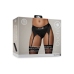 Vibrating Strap-on Thong with Adjustable Garters - M/L - Black