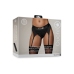Vibrating Strap-on Thong with Adjustable Garters - M/L - Black