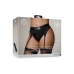 Vibrating Strap-on Thong with Adjustable Garters - XL/XXL - Black