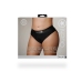 Vibrating Strap-on Thong with Removable Butt Straps - XL/XXL - Black