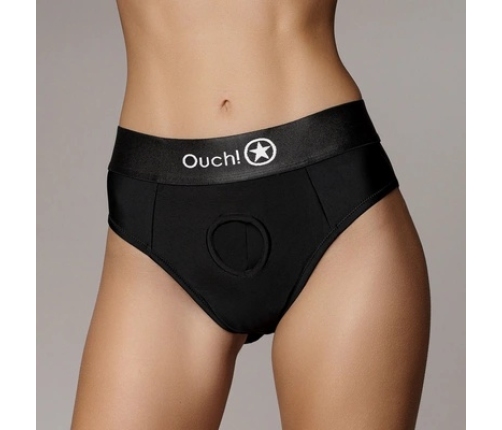 Vibrating Strap-on Thong with Removable Butt Straps - XS/S - Black