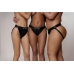 Vibrating Strap-on Panty Harness with Open Back - XS/S - Black