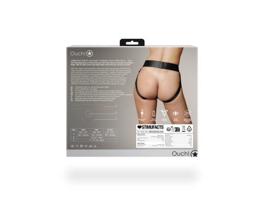 Vibrating Strap-on Panty Harness with Open Back - XS/S - Black