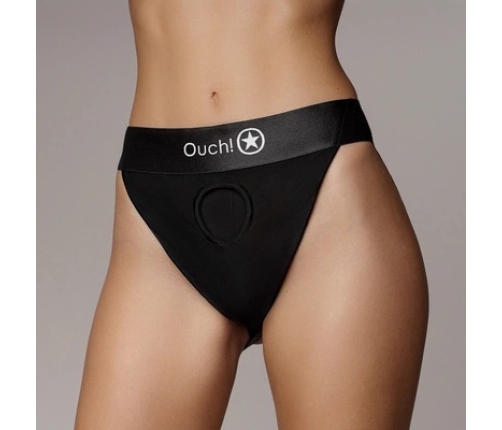 Vibrating Strap-on Panty Harness with Open Back - XS/S - Black