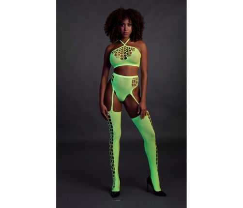 Two Piece with Crop Top and Stockings