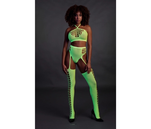 Two Piece with Crop Top and Stockings