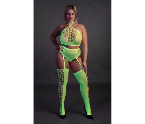 Two Piece with Crop Top and Stockings