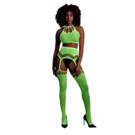 Two Piece with Crop Top and Stockings