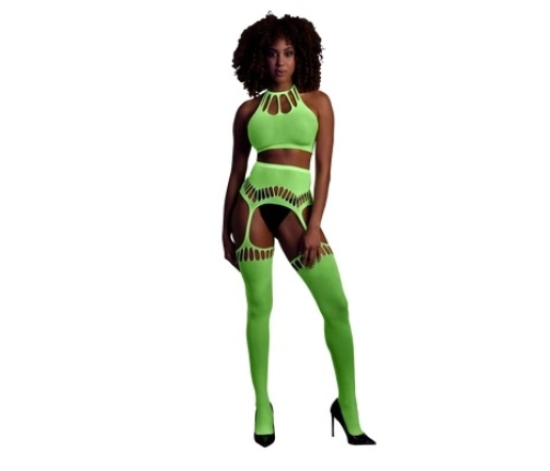 Two Piece with Crop Top and Stockings