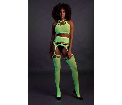 Two Piece with Crop Top and Stockings