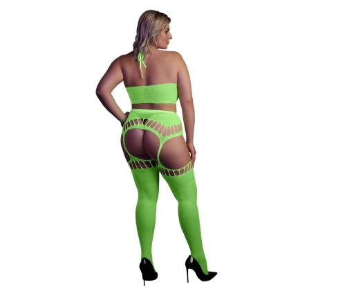Two Piece with Crop Top and Stockings