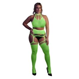 Two Piece with Crop Top and Stockings