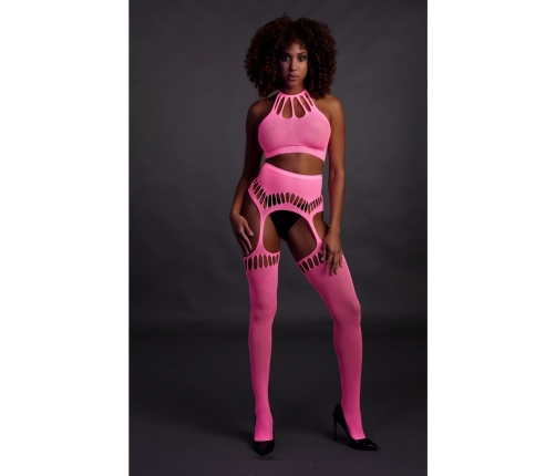Two Piece with Crop Top and Stockings