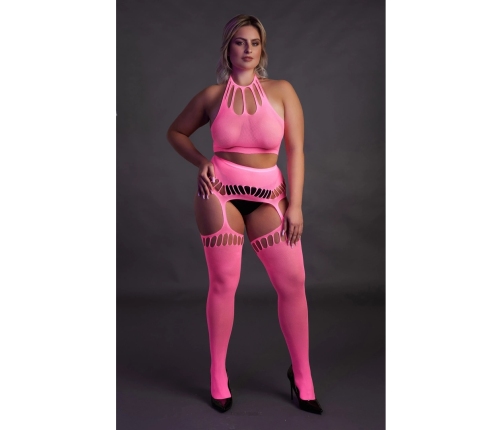 Two Piece with Crop Top and Stockings