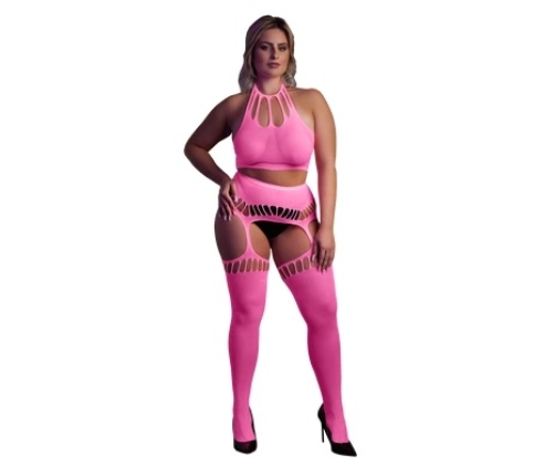 Two Piece with Crop Top and Stockings