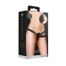 Dual Silicone Ribbed Strap-On - Adjustable - Black