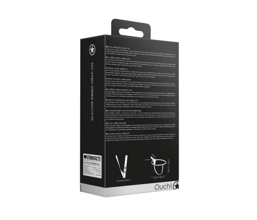 Silicone Ribbed Strap-On - Adjustable - Black