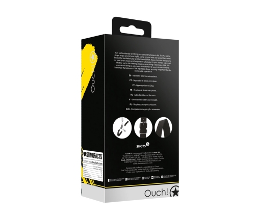 Ouch! Labia Spreader Adjustable Thigh Straps Black - PU Leather System