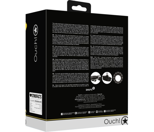 Open Mouth Gag with Plug Stopper - Black