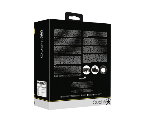 Open Mouth Gag with Plug Stopper - Black