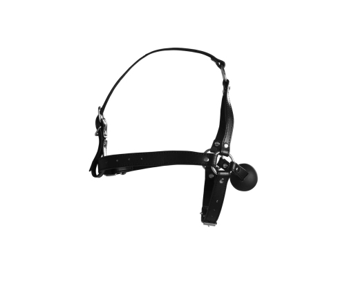 Head Harness with Solid Ball Gag - Black
