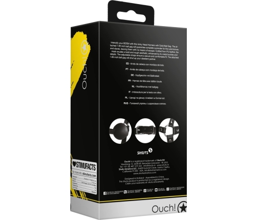 Head Harness with Solid Ball Gag - Black