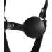 Blindfolded Head Harness with Solid Ball Gag - Black