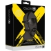 Blindfolded Head Harness with Solid Ball Gag - Black