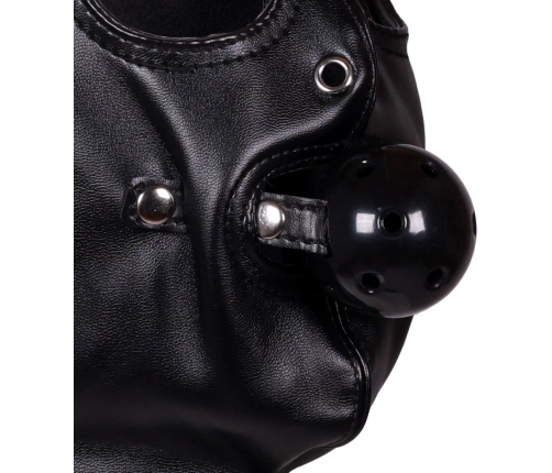 Blindfolded Mask with Breathable Ball Gag - Black