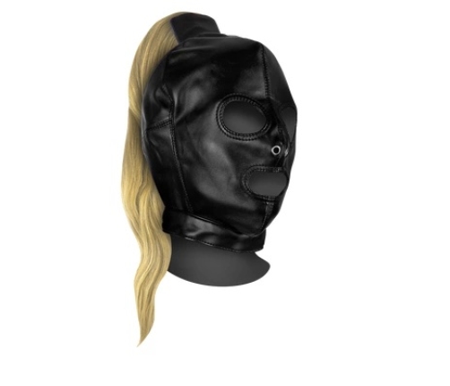 Mask with Blonde Ponytail - Black