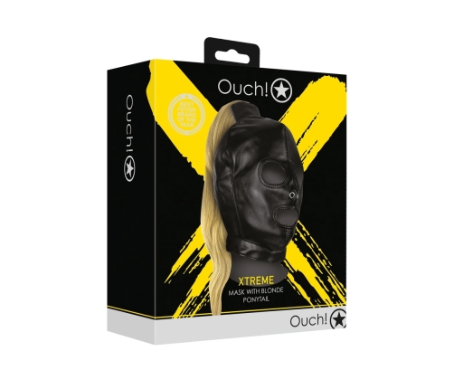Mask with Blonde Ponytail - Black