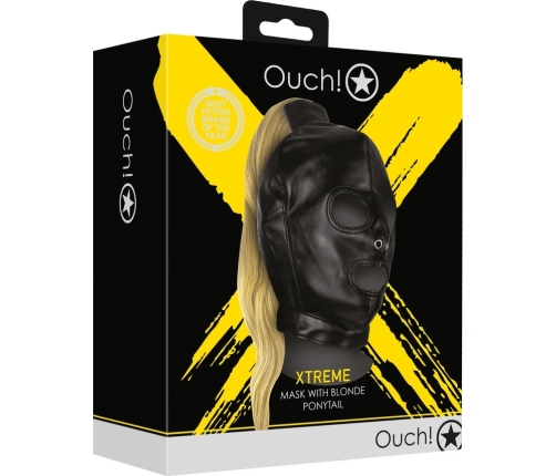 Mask with Blonde Ponytail - Black