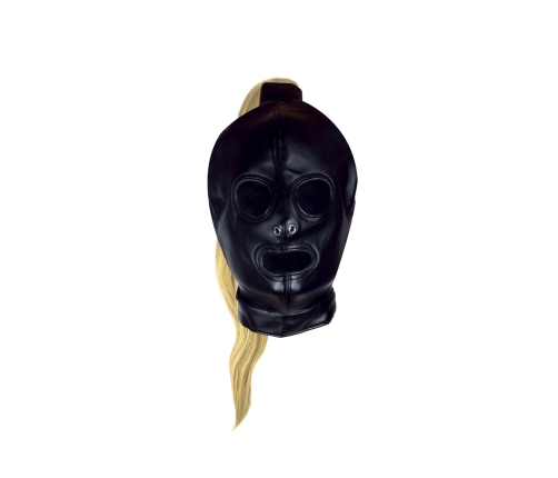 Mask with Blonde Ponytail - Black