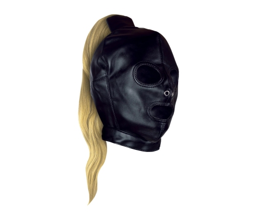 Mask with Blonde Ponytail - Black