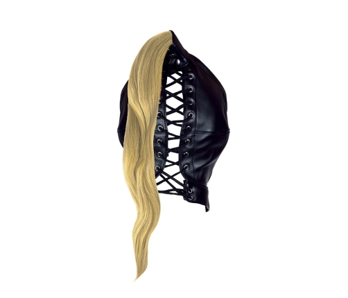 Mask with Blonde Ponytail - Black