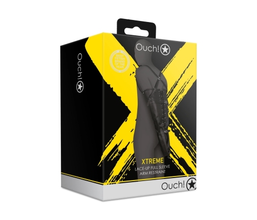 Lace-up Full Sleeve Arm Restraint - Black