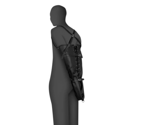 Lace-up Full Sleeve Arm Restraint - Black