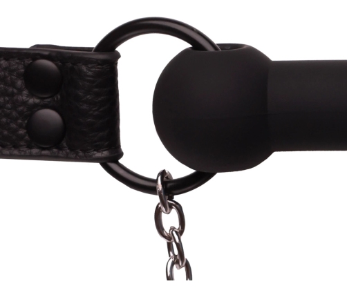 Silicone Bit Gag with Nipple Clamps - Black