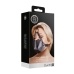 Head Harness with Mouth Cover and Solid Ball Gag - Black
