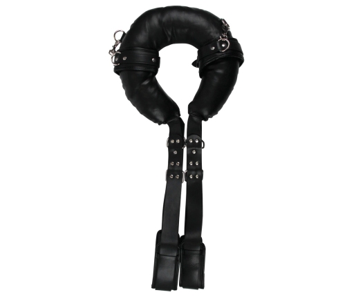 Padded Thigh Sling with Hand Cuffs - Black