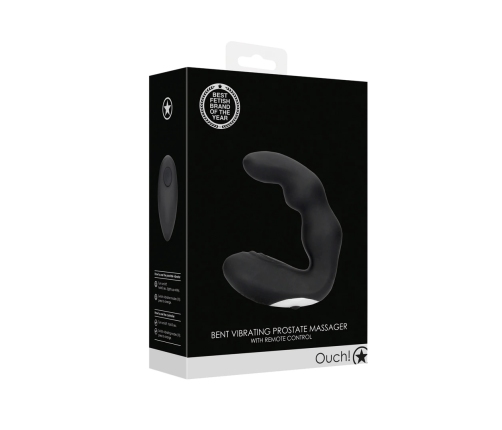 Bent Vibrating Prostate Massager with Remote Control - Black