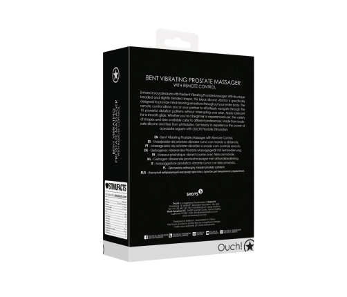 Bent Vibrating Prostate Massager with Remote Control - Black