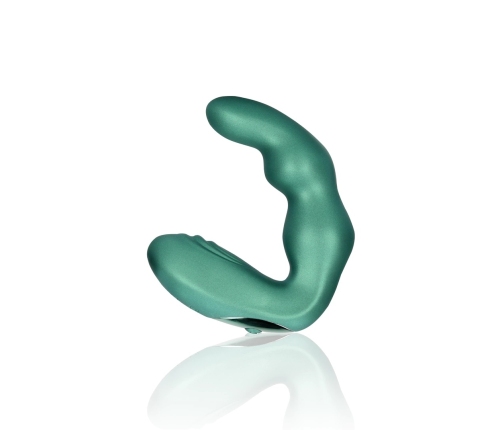 Bent Vibrating Prostate Massager with Remote Control - Metallic Green