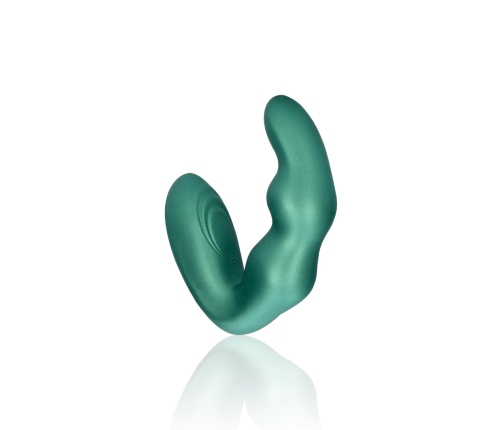 Bent Vibrating Prostate Massager with Remote Control - Metallic Green