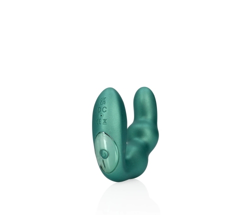 Bent Vibrating Prostate Massager with Remote Control - Metallic Green