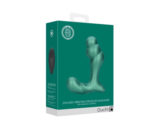 Stacked Vibrating Prostate Massager with Remote Control - Metallic Green