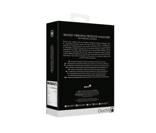 Beaded Vibrating Prostate Massager with Remote Control - Black